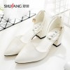 舒浪2016春季女鞋新品女士单鞋韩版粗跟中跟鞋尖头甜美鞋源头厂家